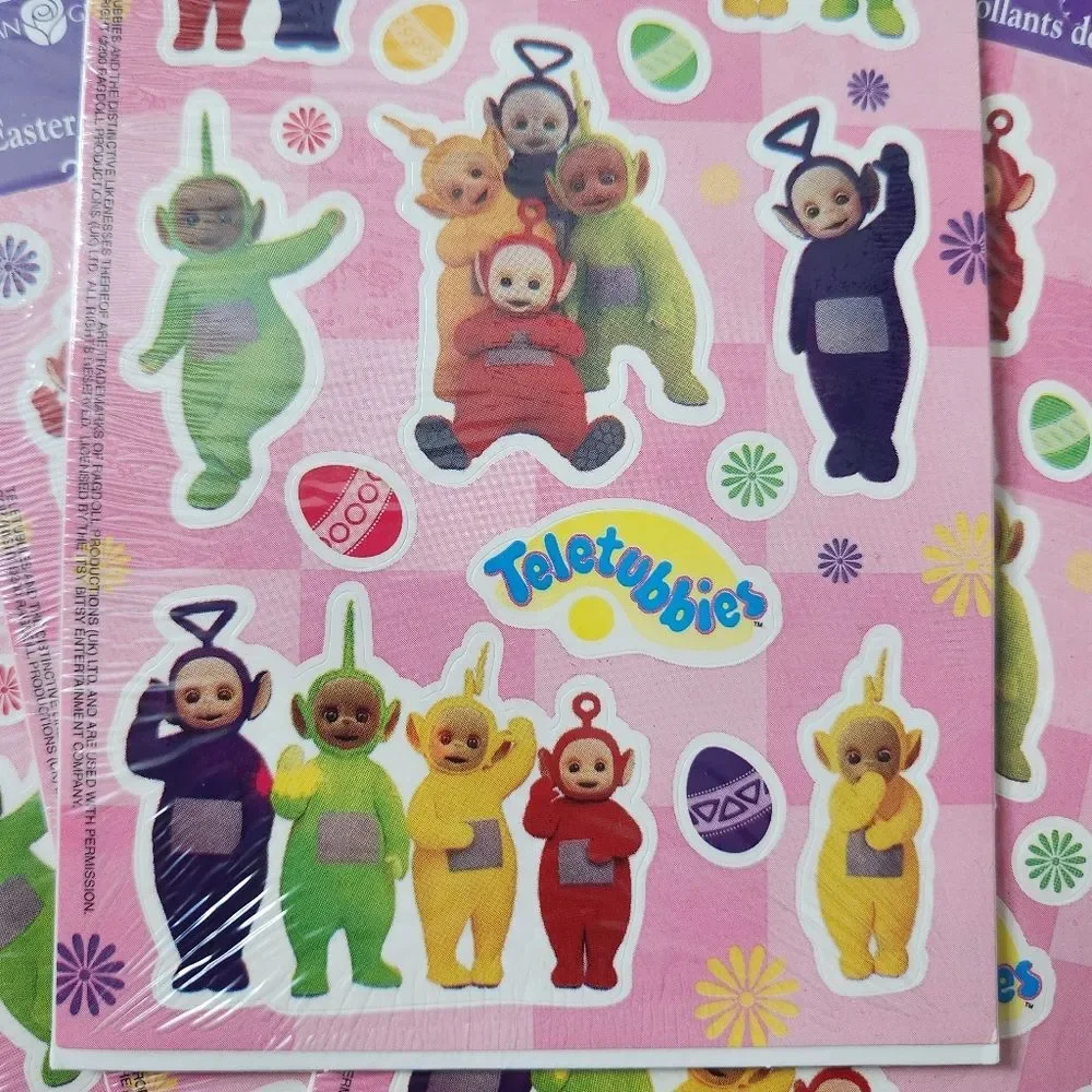 Y2k 2000s Teletubbies American Greetings Easter Stickers Lot Of 5 New